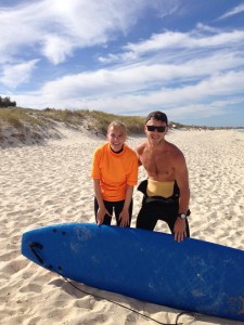 Me with my surfing instructor Tom